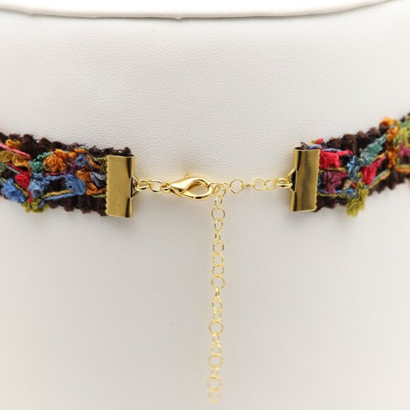 Fancy Choker Multi Color Adjustable Length Multi Colors Wide Trim chokers (#84) - Picture 8 of 10